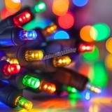 20 Multicolor Battery Operated 5mm LED Christmas Lights, Green Wire