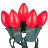 Premium 25 C7 Opaque Red Christmas Lights,Green Wire,Item Code:25C7ORDG