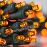 20 Amber Battery Operated 5mm LED Christmas Lights, Green Wire,Item Code:20AMGN5B