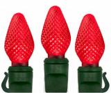 C7 LED Red Christmas Lights with Faceted , Spacing 8