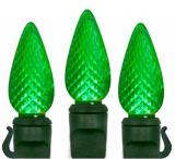C9 LED Green Christmas Lights with Faceted , Spacing8