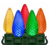 C9 LED Multi color Christmas Lights with Faceted , Spacing8