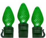 C7 LED Green Christmas Lights with Faceted , Spacing 8