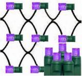 Purple led net lights 100L 5mm Wide Angle Les,4´×6´,Green Wire,Item Code:5M100PLG
