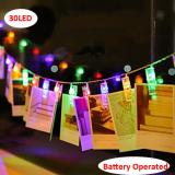30LED Photo Clips Multicolor Fairy String Lights Battery Operated Perfect for Hanging Pictures, Cards, Memos,Item Code: 30CLMUBA