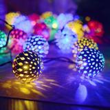 30 LED 10.5ft Gold Moroccan Waterproof Outdoor Multicolor Solar String Lights for Curtain,Bedroom,Patio,Lawn,Landscape,Fairy Garden,Home,Wedding,Holiday,Christmas Tree,New Year,Party Item Code:30GMMUSO