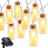 30 LED 9.8FT Waterproof Glass Wish Bottle Solar String Lights,Warm White LED Fairy Decoration Lights for Outdoor Garden Item Code: 30GBWWSO