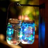 6 Pack 20 Led String Fairy Star Firefly Jar Lids Lights,Multicolor Copper Wire Mini Light,6 Hangers included(Jars Not Included), Best for Mason Jar Decor,Patio Garden Decor Solar Laterns Table  Item Code: 20JLMUSO
