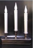 ANTIQUE 3PCS LED WHITE CANDLE WITH TEAR,  WARM WHITE FLICKERING FLAME,Code: B3PCCDLD